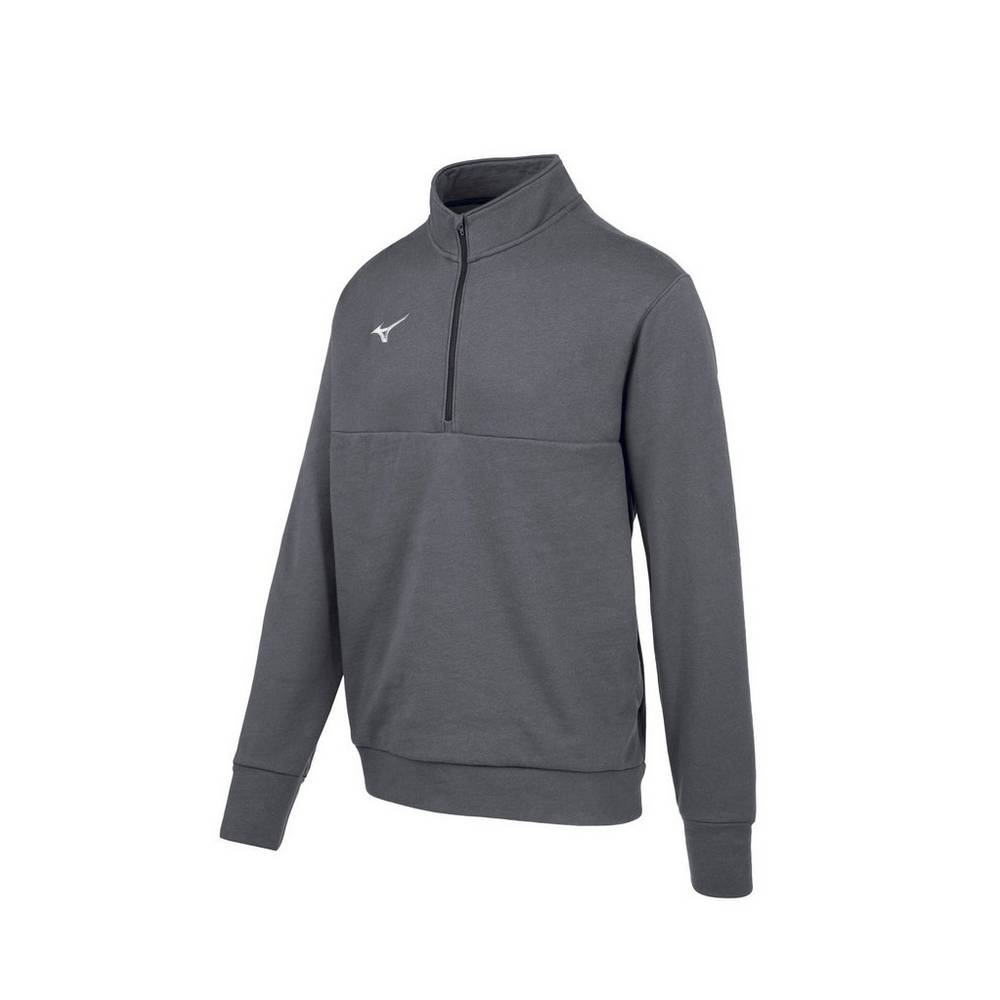 Maglione Mizuno MZ1 1/4 Cerniera Fleece Uomo - Grigie - 97351-HJMO